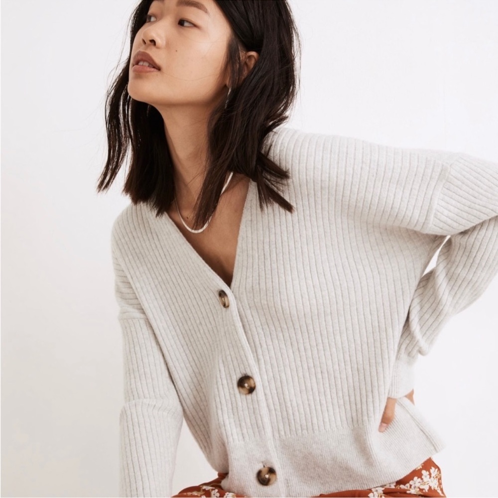 Madewell Cameron Ribbed Cardigan Sweater in Coziest Yarn - Picture 2 of 7